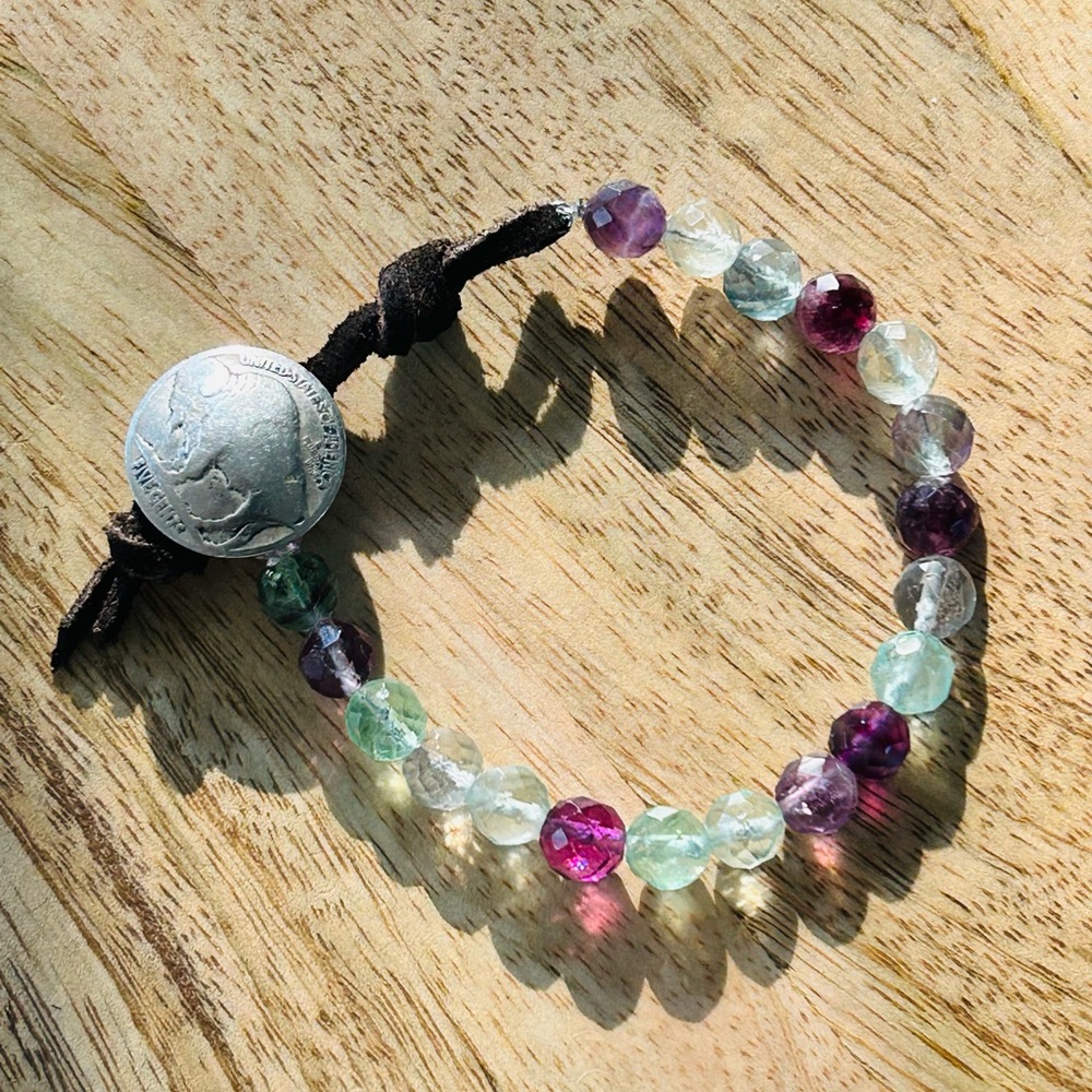 Handcrafted Watermelon Fluorite Bracelet